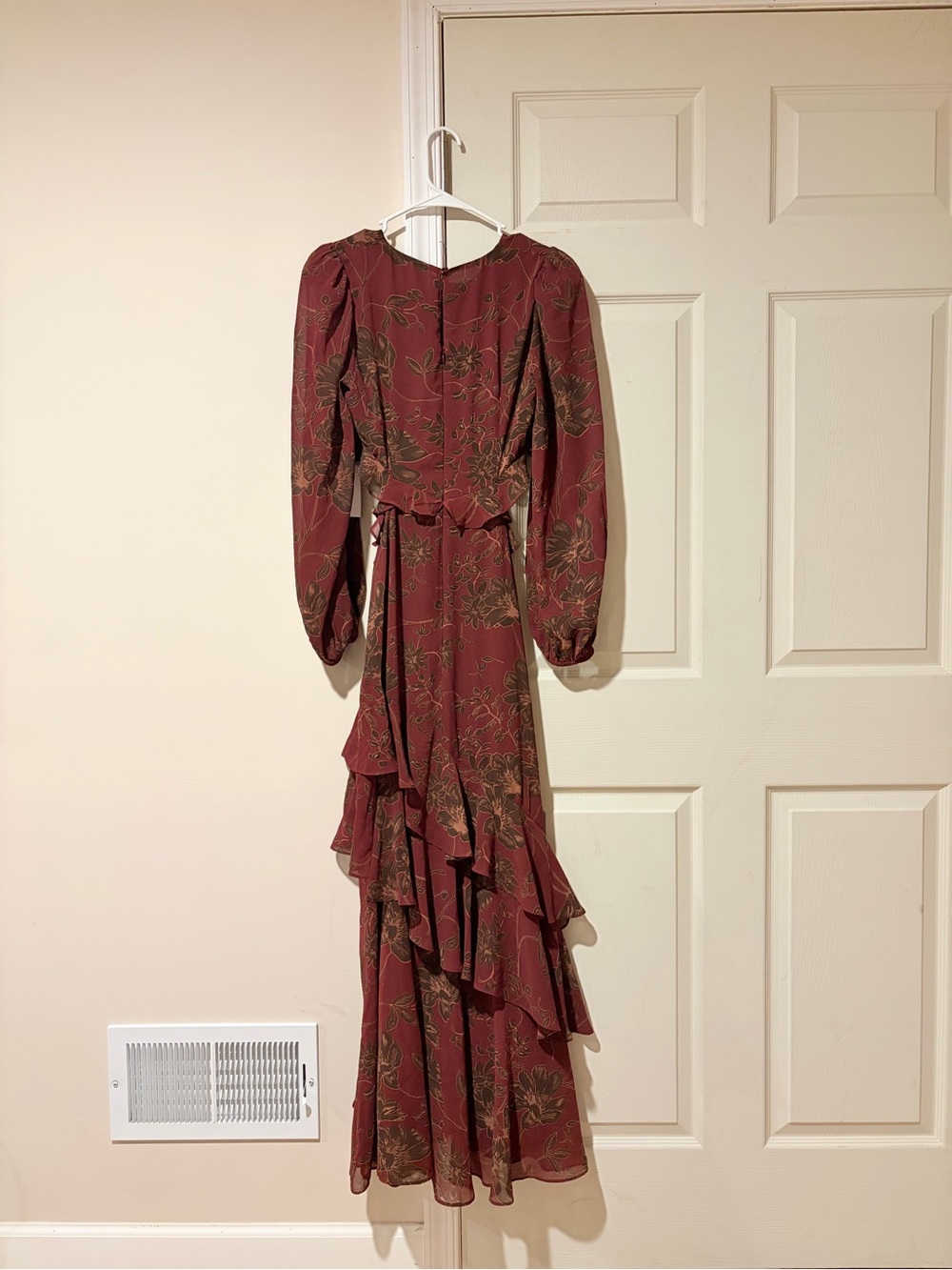 Astr Floral Ruffle Plum Maxi Dress - Picture 4 of 6